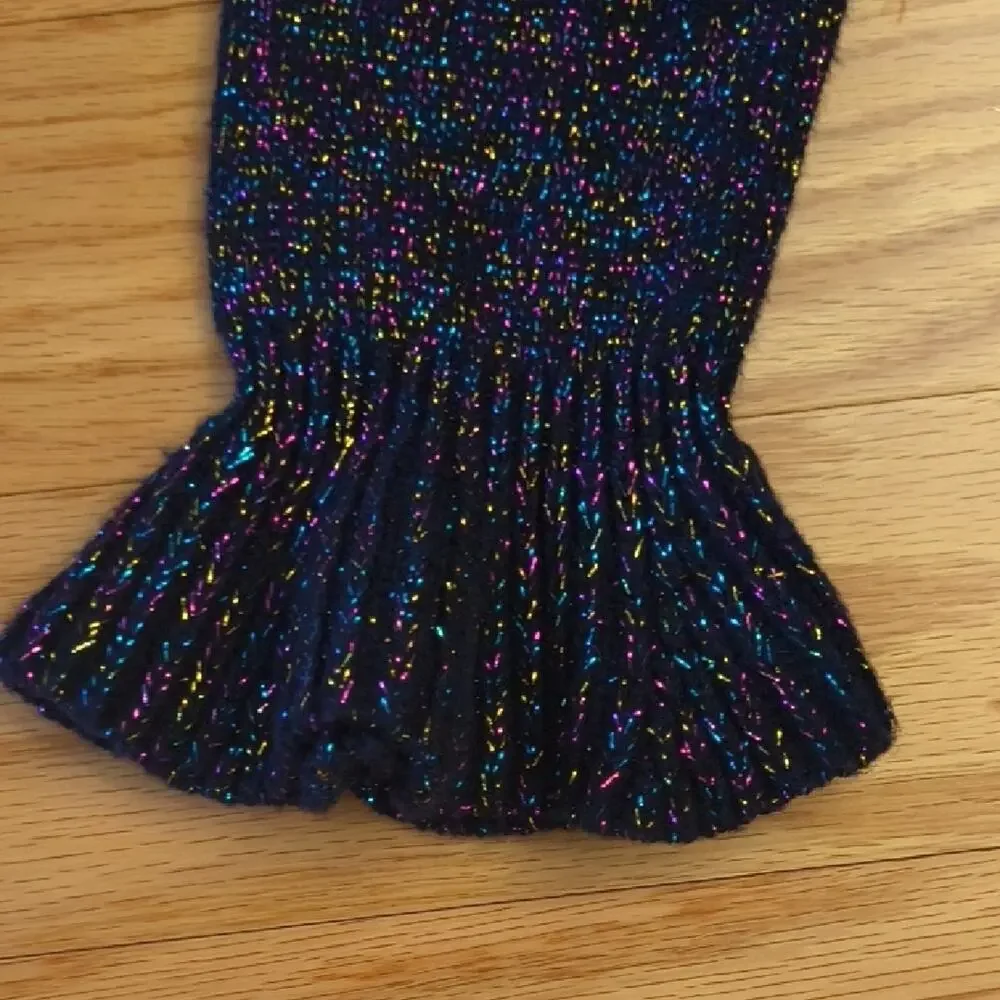 Crewcuts Multicolor Knit Sweater Dress w/Denim Girls Size 10 EUC